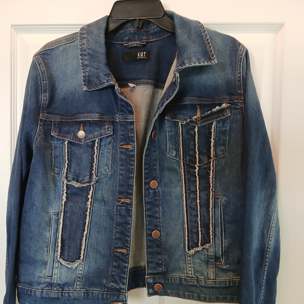 Blue Jean Jacket with Distressed Detailing